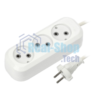 Удлинитель бытовой Smartbuy (SBE-10-3-05-N) 3 гнз х 5,0 м (10А/2.2 кВт, ПВС 2х1.0)
