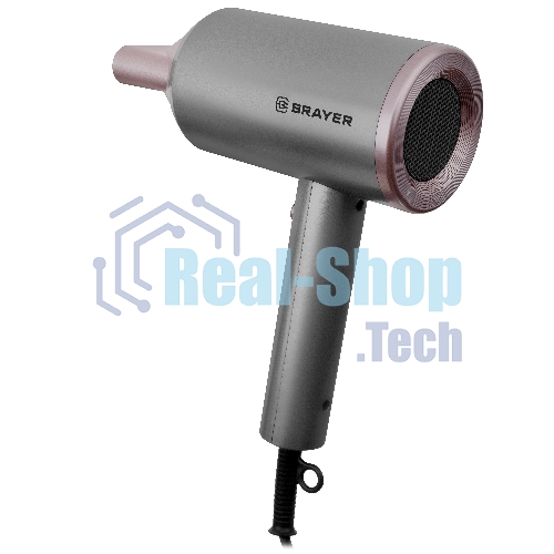 Фен BRAYER BR3022 серый/розовый, 1800 Вт