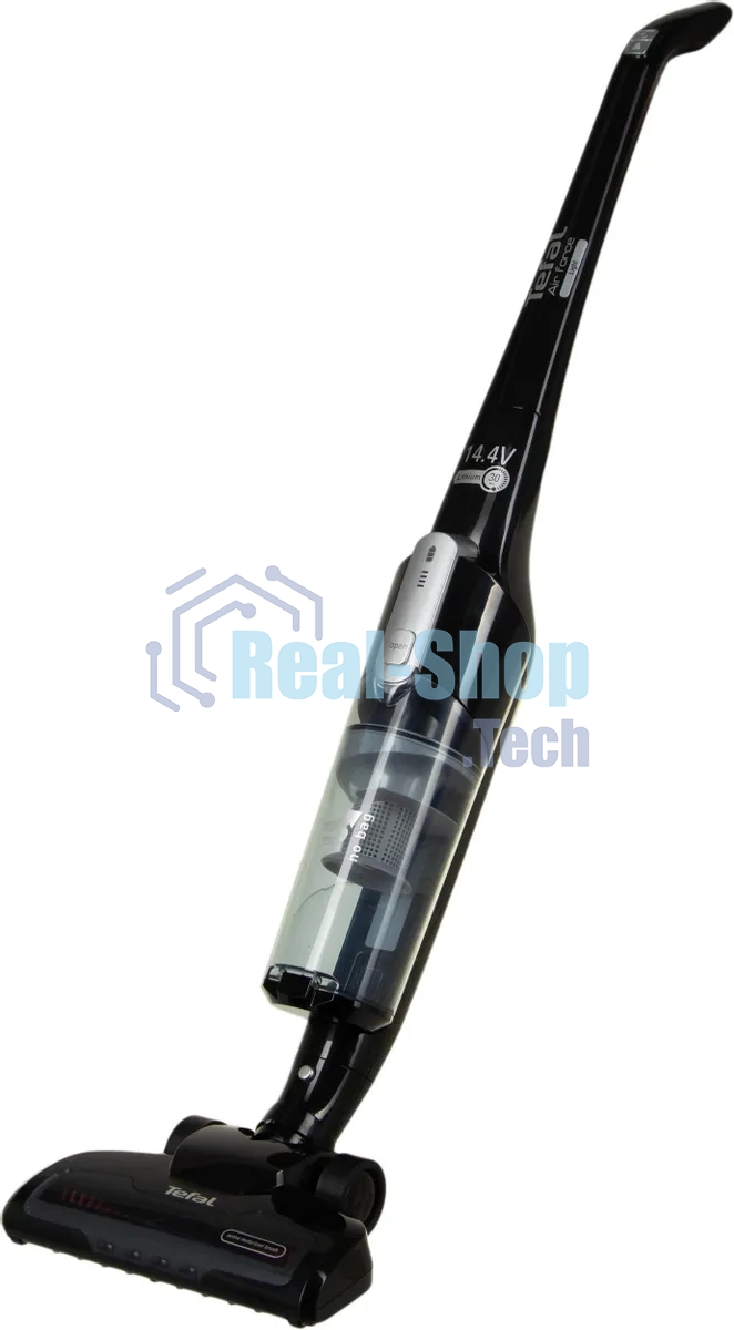 Пылесос вертикальный Tefal TY6545RH черный, питание от аккумулятора, уборка сухая, пылесборник 0.65 л