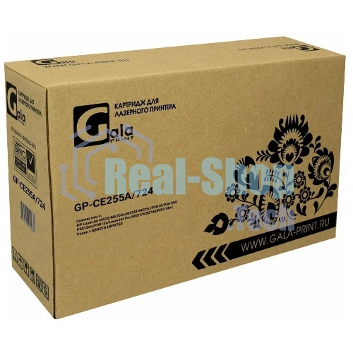 Картридж лазерный GalaPrint GP-CE255A/724 черный (6000 стр.) для HP LJ P3010/3015d/3015dn/3015n/3015x/3016/MFP M525/Canon LBP6750dn/6780x