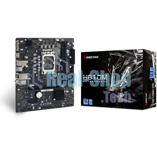 Материнская плата Biostar H610MH D5, LGA 1700, Intel H610, 2xDDR5, 4xSATA, 1xM.2 PCIe 3.0 x4, 1xPCIe 4.0 x16, 1xPCIe x1, 1xHDMI, 1xVGA, 1x 1Gb LAN, 4xUSB-A 2.0, 2xUSB 3.2 Gen 1, 3x3.5 мм, mATX