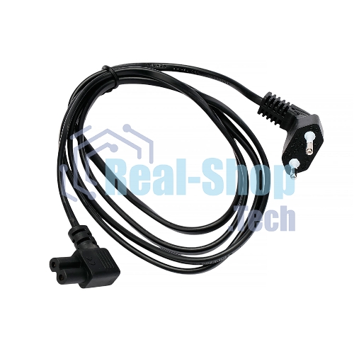 Кабель питания Cablexpert PC-184A-VDE-1.8M CEE 7/16-C7, 2x0.75мм2, 2.5А, VDE, угл.разъемы, 1.8м, черный, пакет