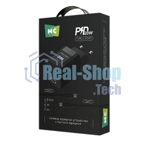 Сетевое зарядное устройство MORE CHOICE (4620202555847) NC86a 1Type-C 3.0A PD 20W для Type-C Type-C, черный