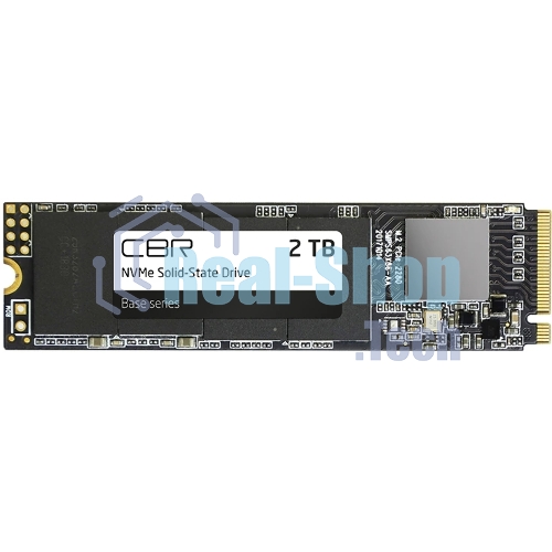 Накопитель SSD CBR Base SSD-002Tb-M.2-BS24b, 2Tb, M.2 2280, PCIe 3.0 x4, NVMe, R/W 3500/3100