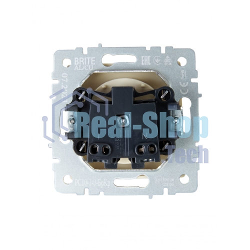 Розетка 1-местная IEK BRITE РС10-1-0-БрКр (BR-R10-10-K10) 10А, без заземления, без защитных шторок, бежевый