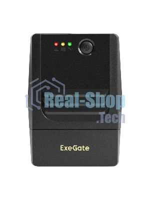 Источник бесперебойного питания ExeGate Power NB-400.LED.AVR.2SH (400VA/240W, LED, AVR, 2*Schuko, батарея 12V 4.5Ah, черный)