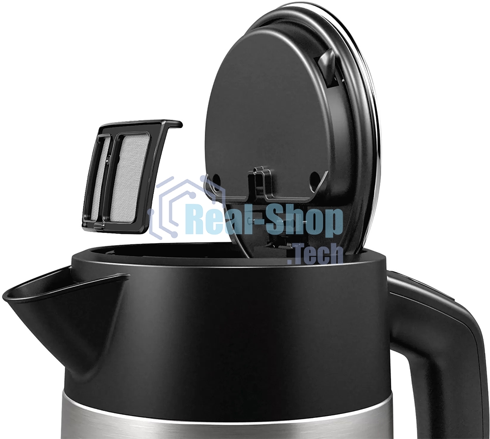 Электрочайник Bosch TWK4P440 черный, 1.7 л, 2400 Вт, скрытый нагревательный элемент