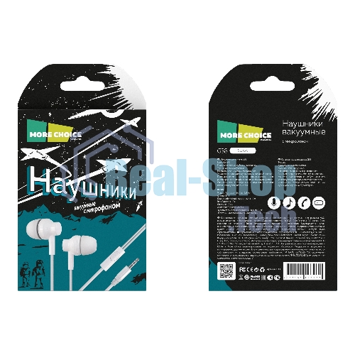 Наушники TWS More Choice G38 белый, вкладыши, Bluetooth, до 4 ч