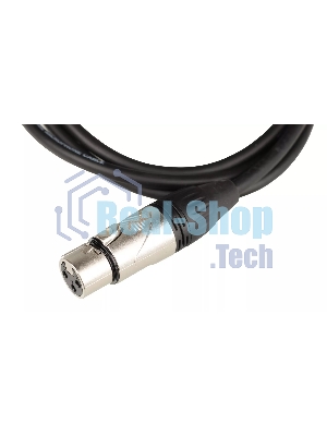 Кабель микрофонный FORCE FMC-05/1.5XLR (M) - XLR (F), высококачественный балансный, малошумящий с проводниками из безкислородной меди OFC, диаметр 6 мм, профессиональные металлические разъемы, длина 1,5 м, цвет черный