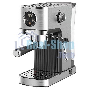 Кофеварка рожковая Korting KCM 1001 EX нержавеющая сталь, молотый, 1.2 л, 1350 Вт, 20 бар