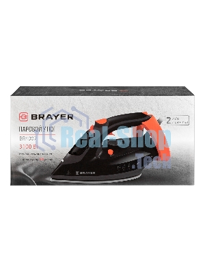 Утюг BRAYER BR4007 черный/оранжевый, 3100 Вт, 35 г/мин, 160 г/мин, 265 мл