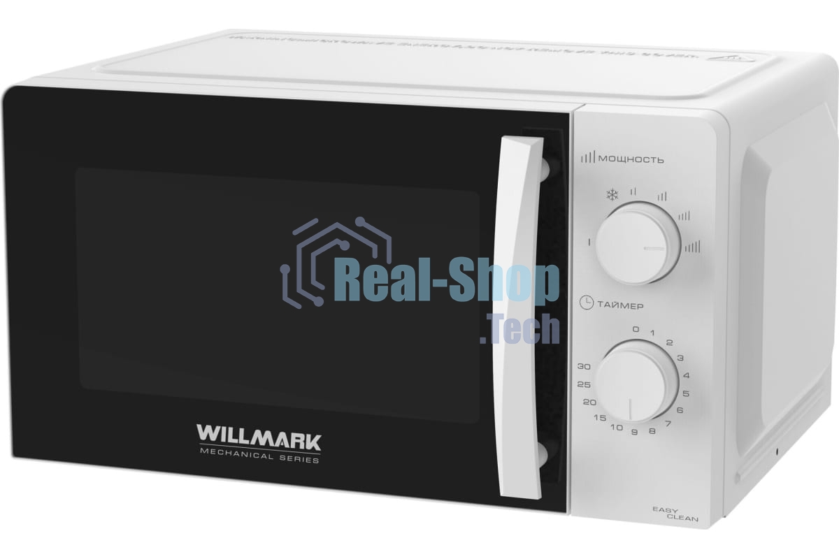 Микроволновая печь WILLMARK WMO-201MB белый, 20 л, 700 Вт, переключатели - поворотный механизм