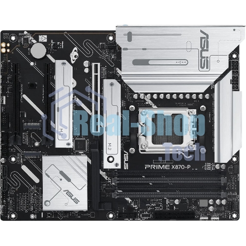 Материнская плата ASUS PRIME X870-P, AM5, AMD X870, 4xDDR5, 2xSATA, 4xM.2, 1xPCIe 5.0 x16, 2xPCIe 4.0 x1, 1xHDMI, 2xUSB-C, 1x 2.5Gb LAN, 4xUSB-A 3.2 Gen 1, 1xUSB-A 3.2 Gen 2, 4xUSB-A 2.0, 3x3.5 мм, 7.1, ATX
