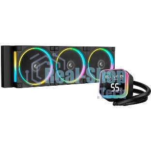 Система жидкостного охлаждения Deepcool LQ360 Ultra ARGb Soc-AM5/AM4/1200/1700/1851 черный 4-pin 38.71dB Al LCD 350W 1840gr Ret (R-LQ360-BKASMC-G-1)
