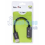 Кабель-переходник DP --> HDMI-F 0.2m, серый металлик, оплетка, 4K@60Hz, Telecom (TA560)