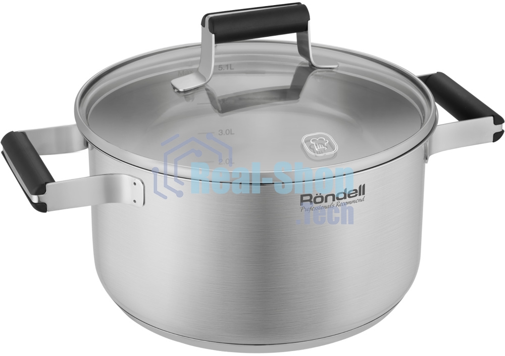 Кастрюля Rondell Bayoneta RDS-1808 5.1 л. d=24 см (с крышкой) стальной