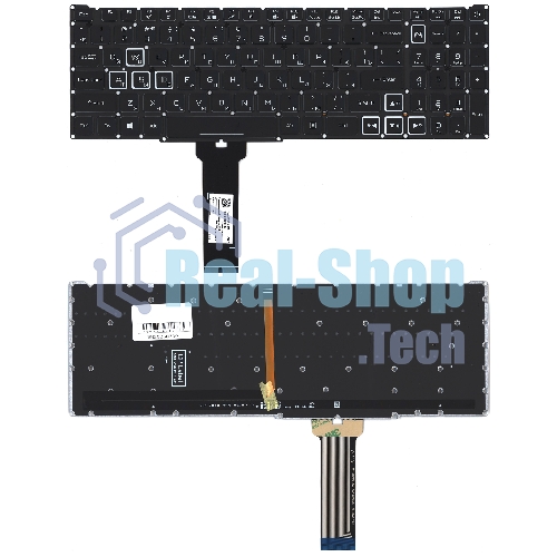 Клавиатура для ноутбука Acer Nitro 5 AN515-54 черная с RGb подсветкой