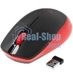Мышь беспроводная Logitech M190 черный/красный, 1000 dpi, радиоканал, USB, кнопки - 3