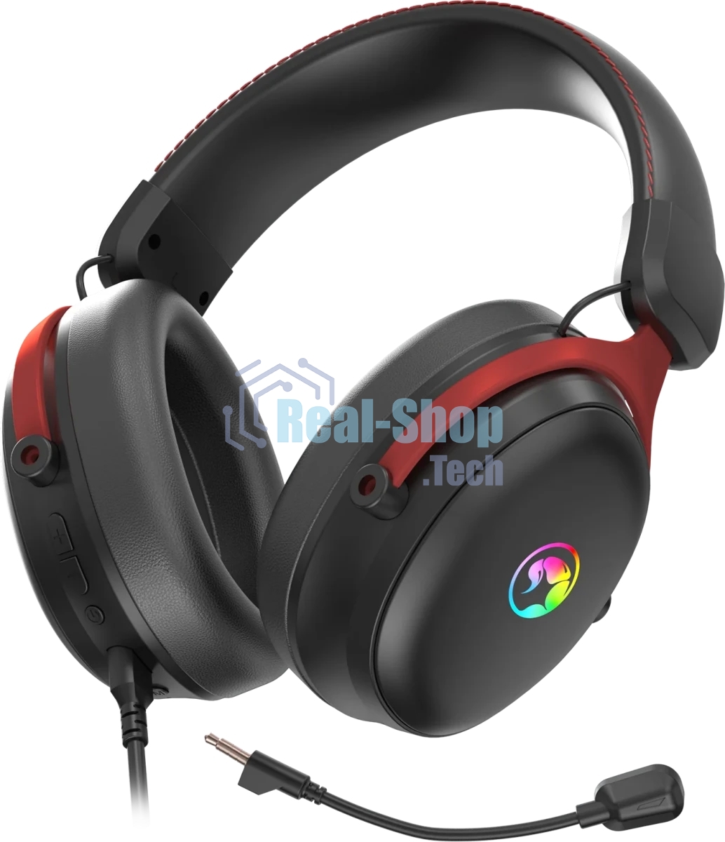 Гарнитура Marvo HG9076W Tactic X Pro чёрный, беспроводная + проводная, радиоканал, до 12 ч, подсветка, совместимость с PS5, Xbox