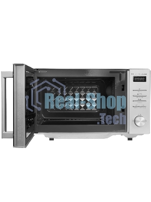 Микроволновая печь CASO M 20 Ceramic Gourmet серебристый/черный, 20 л, 700 Вт, переключатели - кнопки, поворотный механизм