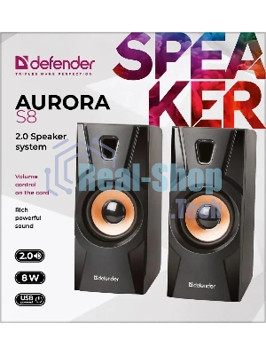 Акустическая система 2.0 Defender Aurora S8 черный, 8 Вт, питание от USB