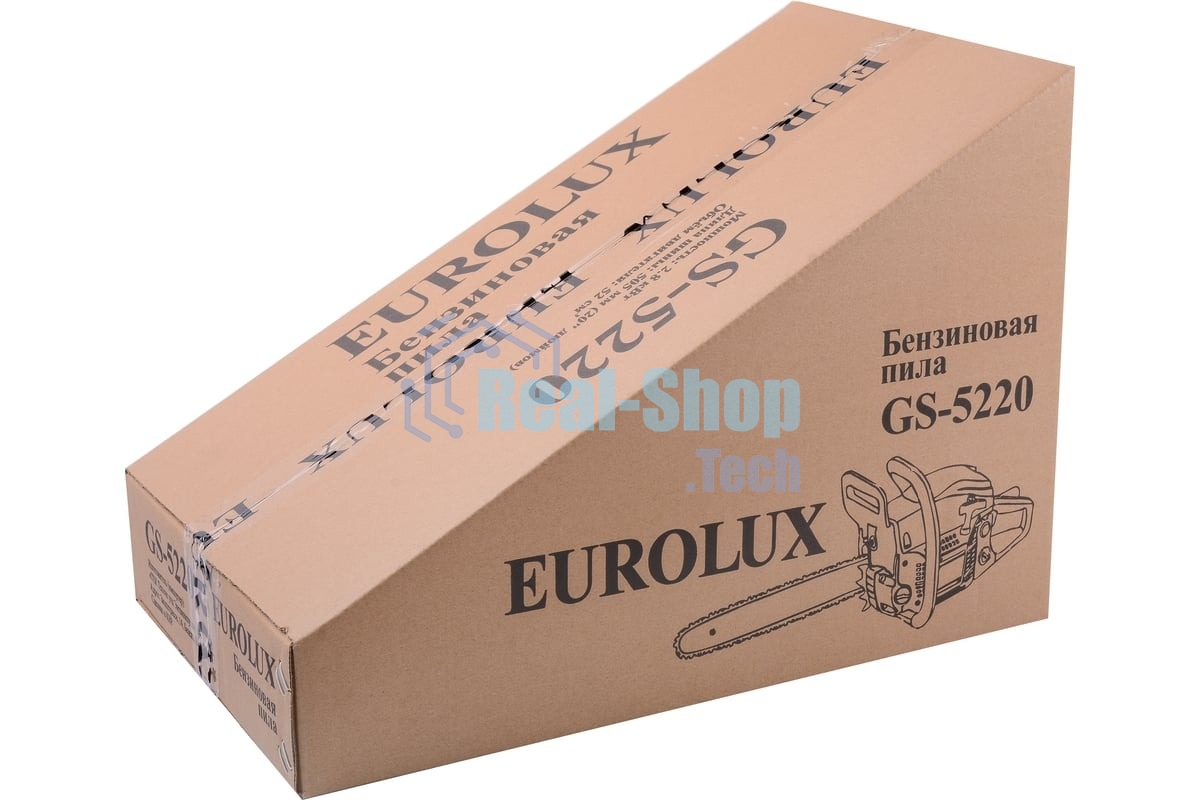 Бензопила Eurolux GS-5220 2400 Вт,Длина шины мм/дюймы 505/20” Объем двигателя см3 52 70/6/8