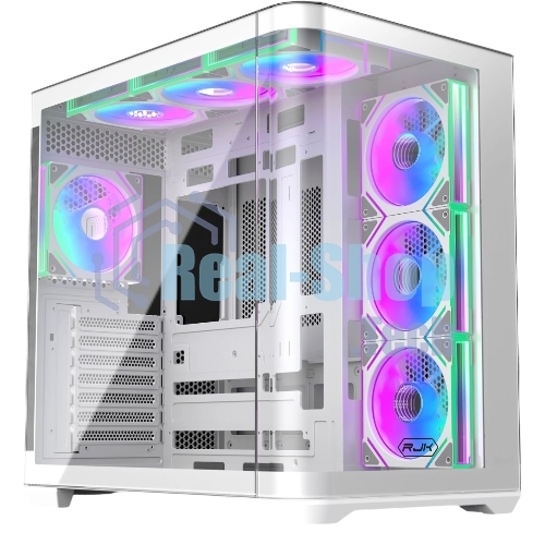 Корпус без блока питания Raijintek ATREUS BT7, Midi-Tower, TG, 7x120мм ARGB, 2xUSB-A 3.0 + 1xUSB Type-C , E-ATX, ATX, mATX, mITX White