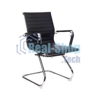 Кресло Бюрократ CH-883-LOW-V/BLACK черный, экокожа, 120 кг, механизм качания, низкая спинка