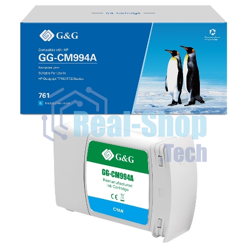 Картридж струйный G&G GG-CM994A 761 голубой (400 мл) для HP Designjet T7100/T7200