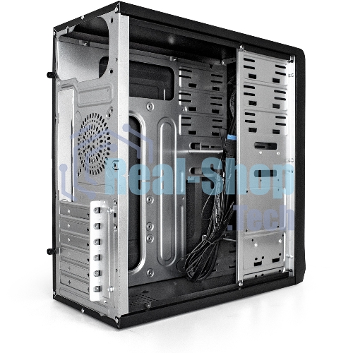 Компьютерный корпус Miditower ExeGate CP-603-UNS400 (ATX, БП UNS400 с вент. 12см, 2хUSB, аудио, черный)