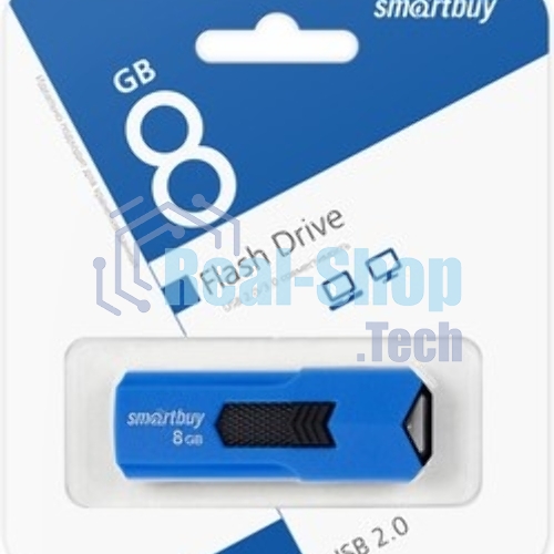 Флешка USB Smartbuy STREAM Blue (SB8GbST-B), 8Gb, USB 2.0, R/W 25/15, синий/черный