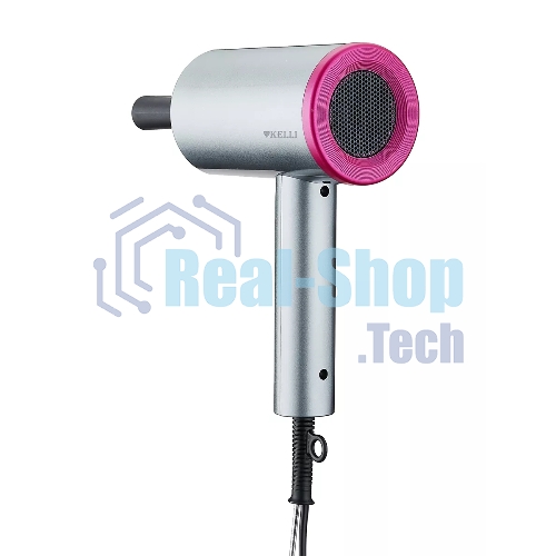 Фен Kelli KL-1101 серебристый/розовый, 2400 Вт