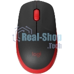 Мышь беспроводная Logitech M190 черный/красный, 1000 dpi, радиоканал, USB, кнопки - 3