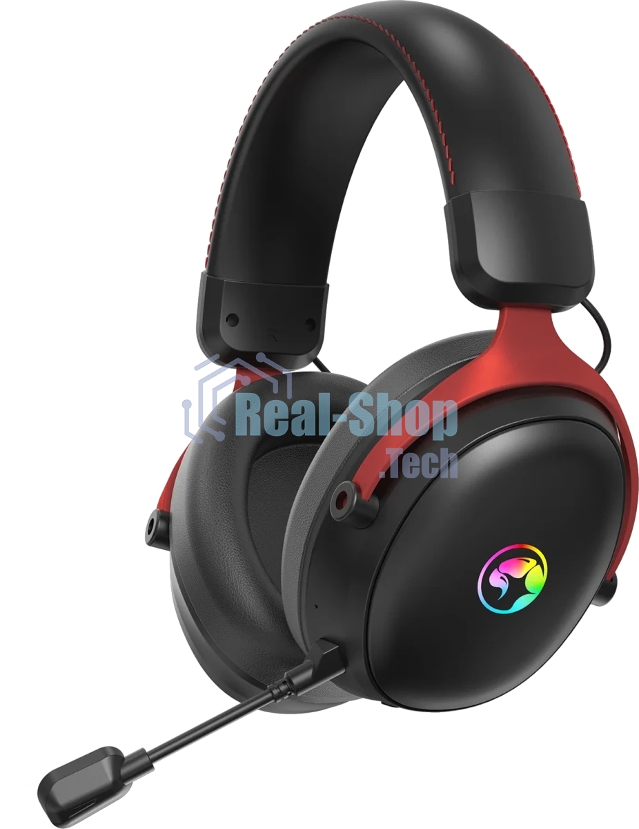 Гарнитура Marvo HG9076W Tactic X Pro чёрный, беспроводная + проводная, радиоканал, до 12 ч, подсветка, совместимость с PS5, Xbox