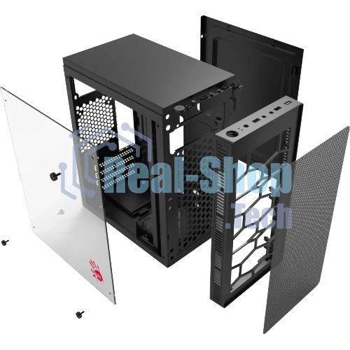Компьютерный корпус Bloody BD-CC101 черный без БП mATX 1x80мм 1x92мм 2x120мм 2xUSB 2.0 1xUSB 3.0 audio