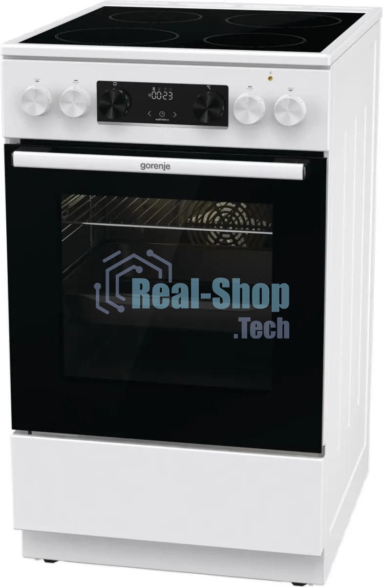 Плита электрическая Gorenje GEC5C61WG белый, конфорок 4 электрических, духовка 70 л, 50 см x 85 см x 59.4 см (без крышки)