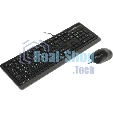 Комплект клавиатура+мышь A4Tech FStyler F1010 проводной, USB, 1600 DPI, чёрный/серый