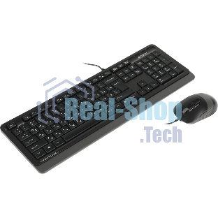 Комплект клавиатура+мышь A4Tech FStyler F1010 проводной, USB, 1600 DPI, чёрный