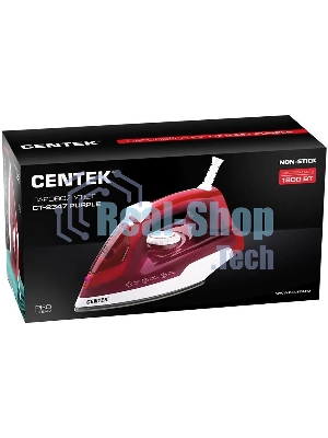 Утюг Centek СТ-2347 пурпурный/белый, 1800 Вт, 20 г/мин, 80 г/мин, 200 мл