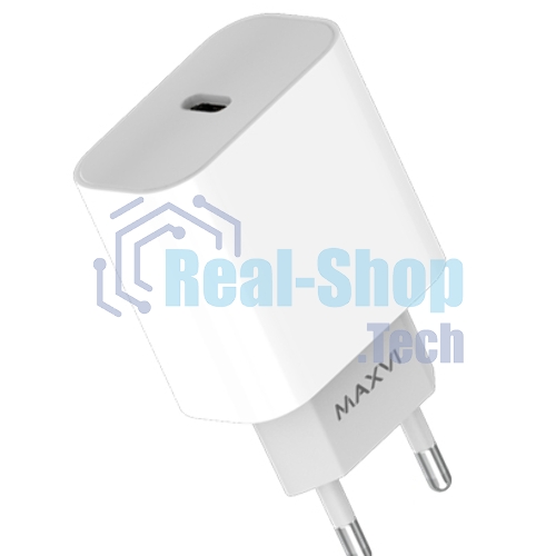 Сетевое зарядное устройство Maxvi CHL-601PD 18W, 3A, QC 3.0, PD 3.0, 1xUSB-C, белый