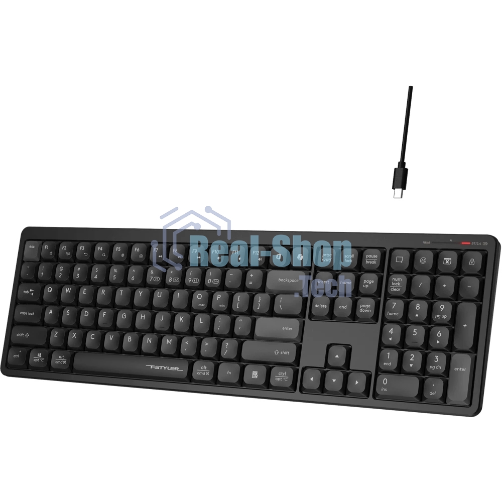 Клавиатура беспроводная A4Tech Fstyler FBX55C черный USB BT/Radio slim Multimedia (FBX55C)