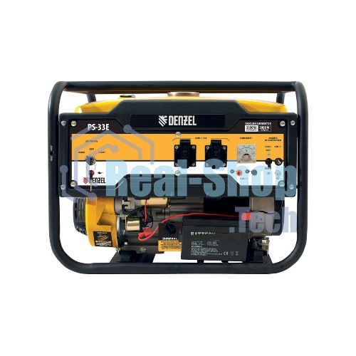 Электрогенератор бензиновый Denzel PS-33E, 3.3 кВт, 85 дБ, 48.5 кг