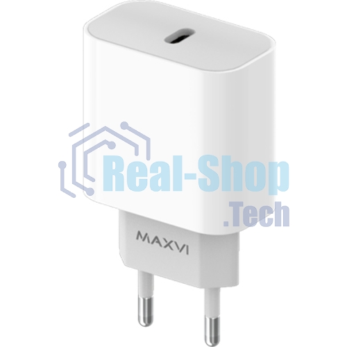 Сетевое зарядное устройство Maxvi CHL-601PD 18W, 3A, QC 3.0, PD 3.0, 1xUSB-C, белый