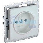 Розетка 1-местная IEK BRITE РС10-1-0-БрЖ без заземления, без защитных шторок, 10А, жемчуг