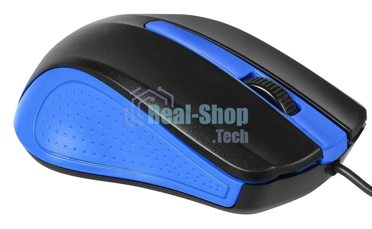 Мышь проводная Acer OMW011 черный/синий, 1200 dpi, USB, кнопки - 3
