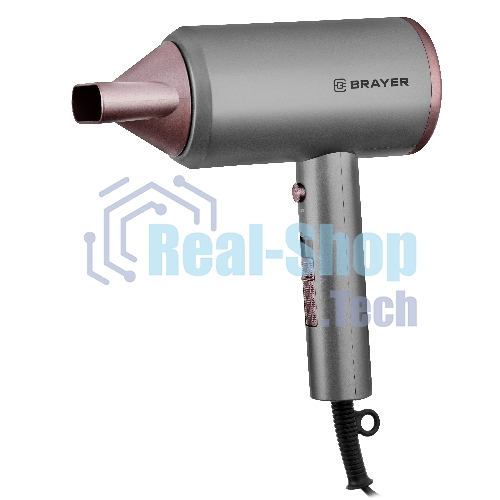 Фен BRAYER BR3022 серый/розовый, 1800 Вт