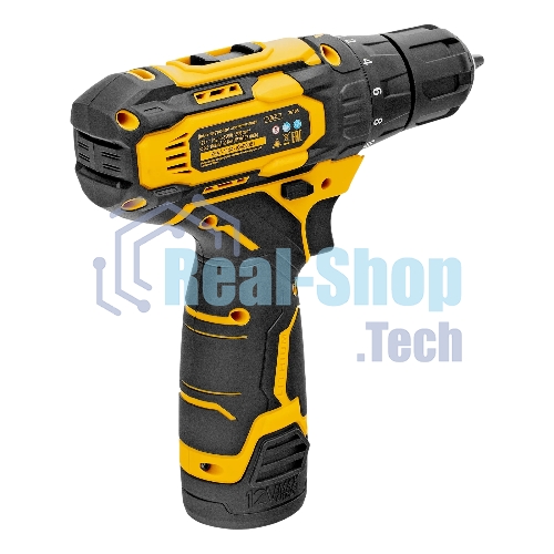 Дрель-шуруповерт Denzel CDQ-12, 12 В, 1,5 Ач, 30 Нм, щеточный
