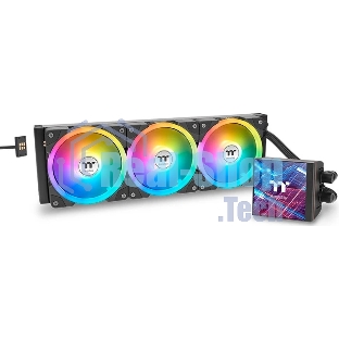 Система жидкостного охлаждения Thermaltake MAGFloe 420 Ultra ARGB Soc-AM5/AM4/1200/1700/1851 черный 4-pin 34.5dB Al+Cu LCD Ret (CL-W451-PL14SW-A)