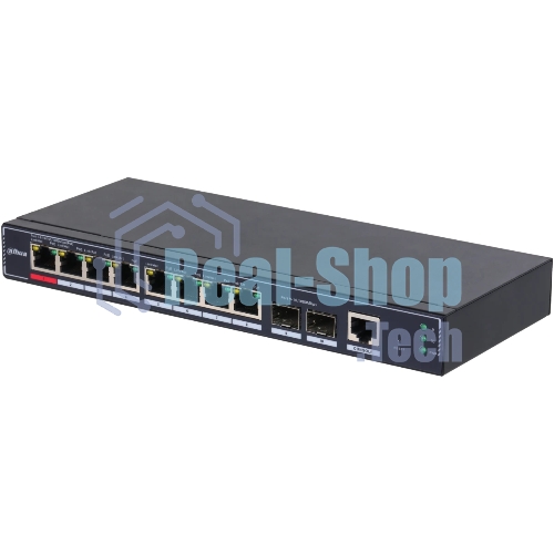 Коммутатор Dahua DH-SG4010P-2F, 8×1 Гбит/с + 2×1 Гбит/с SFP, управляемый