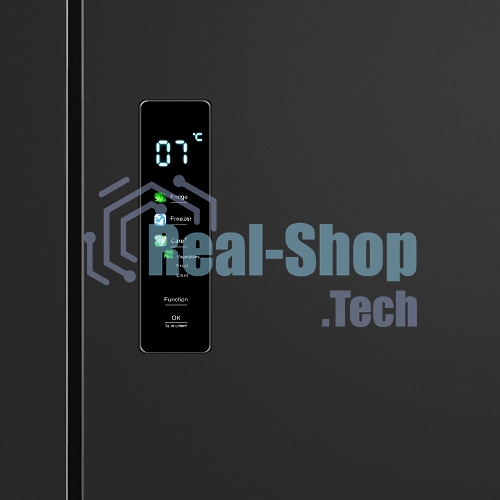 Холодильник Maunfeld MFF192NFSB01 Inverter черная сталь трехкамерный 334/184л морозилка снизу, No Frost, Side by Side